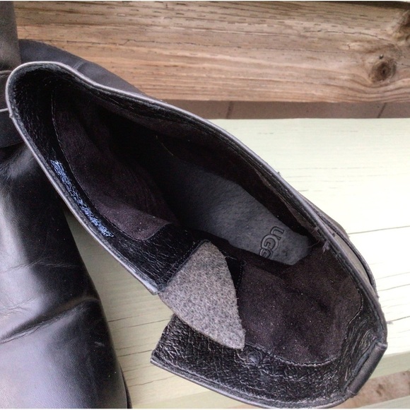 UGG Fletcher Black Leather Water-resistant Ankle Booties Boots Size 12 Womens main image 12